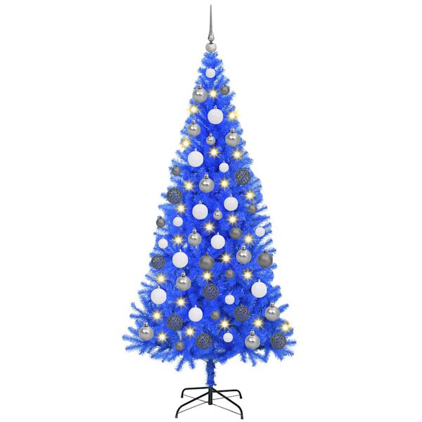 vidaXL &Aacute;rbol de Navidad con 300 LED con soporte Azul 180 cm PVC