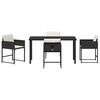 vidaXL Conjunto de Comedor de Jard&iacute;n 5 pcs Negro rat&aacute;n sint&eacute;tico