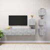 vidaXL Set de muebles de sal&oacute;n 6 pzas madera ingenier&iacute;a gris hormig&oacute;n