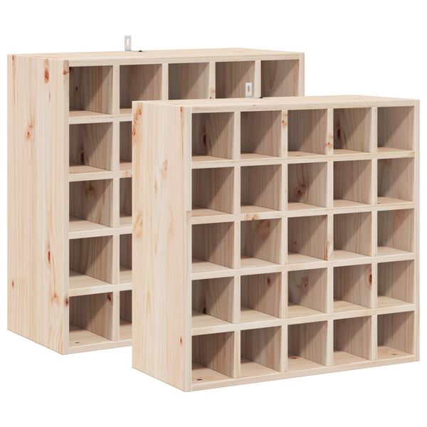 vidaXL Estante de Vino 2 pcs Natural 56 x 25 x 56 cm