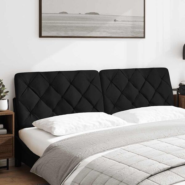 vidaXL Cabecero de cama acolchado tela negro 180 cm