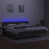 vidaXL Cama box spring colch&oacute;n y luces LED tela gris claro 200x200 cm