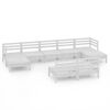 vidaXL Juego de muebles de jard&iacute;n 9 pzas madera maciza de pino blanco
