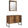 vidaXL Juego de muebles de ba&ntilde;o 2 pcs Marr&oacute;n Madera contrachapada