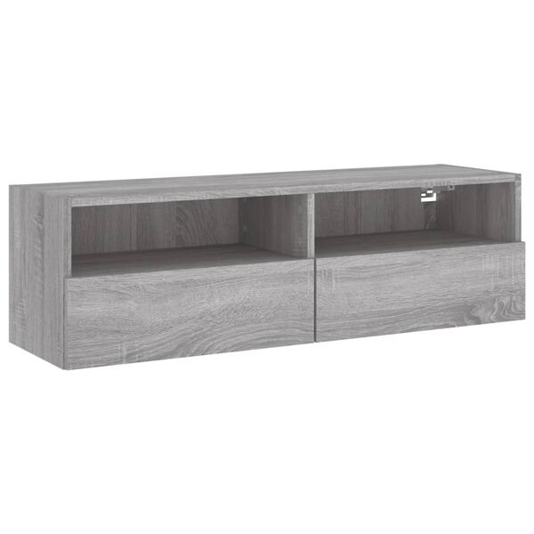 vidaXL Mueble de pared TV madera ingeniería Sonoma gris 100x30x30 cm