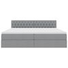 vidaXL Cama con almacenamiento y colch&oacute;n Gris Claro 200 x 200 cm
