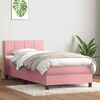 vidaXL Cama box spring con colch&oacute;n terciopelo rosa 100x220 cm