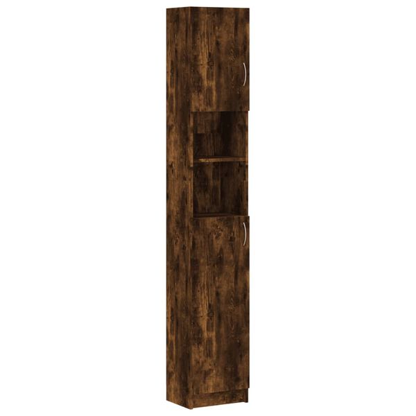 vidaXL Armario baño madera de ingeniería roble ahumado 32x25,5x190 cm