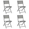 vidaXL Sillas de jard&iacute;n plegables 4 unidades gris acero y textileno