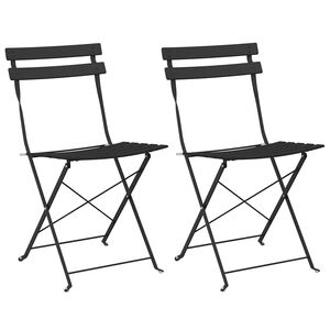 vidaXL Silla de jard&iacute;n plegable 2 uds. Antracita Metal
