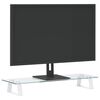 vidaXL Soporte de monitor vidrio templado y metal blanco 60x20x8 cm