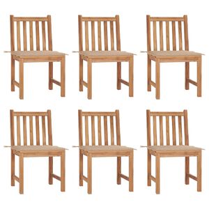 vidaXL Sillas de jard&iacute;n 6 unidades con cojines madera maciza de teca