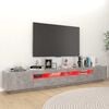 vidaXL Mueble para TV con luces LED gris hormig&oacute;n 260x35x40 cm
