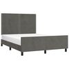 vidaXL Estructura de cama sin colch&oacute;n terciopelo gris oscuro 140x200cm