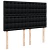 vidaXL Cama box spring con colch&oacute;n tela negro 140x200 cm