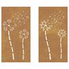 vidaXL Adorno pared jardín 2 uds acero corten diseño flores 105x55 cm