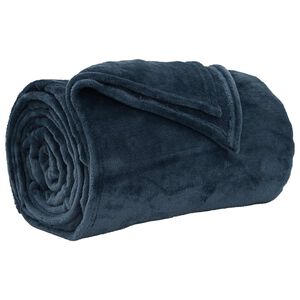 vidaXL Manta Azul marino 220 x 240 cm 1.37 kg Lana