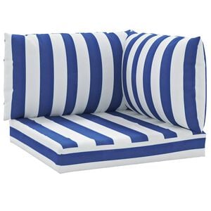 vidaXL Cojines para pal&eacute;s 3 piezas tela Oxford azul y blanco a rayas