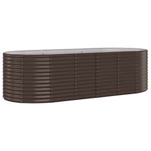 vidaXL Jardinera arriate acero galvanizado marr&oacute;n 249x100x68cm