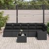 vidaXL Conjunto de sof&aacute; de jard&iacute;n 7 pcs Negro rat&aacute;n sint&eacute;tico