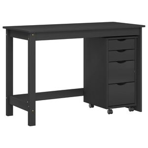 vidaXL Juego de Escritorio y Armario Rodante MOSS 2 uds. Negro