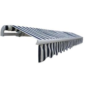 vidaXL Toldo plegable motorizado 400 cm azul y blanco