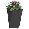vidaXL Jardinera 2 pcs Negro 50 x 50 x 75 cm Acero