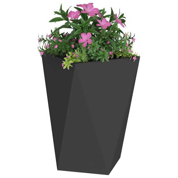 vidaXL Jardinera 2 pcs Negro 50 x 50 x 75 cm Acero