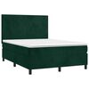 vidaXL Cama box spring colch&oacute;n y LED terciopelo verde oscuro 140x200cm