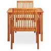 vidaXL Set comedor de jardín 3 pzas y cojines madera maciza de acacia