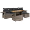 vidaXL Set de muebles de jard&iacute;n 6 pzas y cojines rat&aacute;n sint&eacute;tico gris