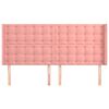 vidaXL Cabecero con orejas de terciopelo rosa 163x16x118/128 cm