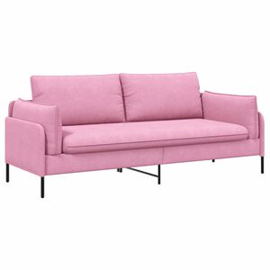 vidaXL Sof&aacute; de 3 plazas Rosa 222 x 81 x 89 cm Tela