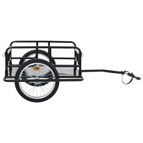 vidaXL Remolque para bicicletas acero negro 130x73x48,5 cm
