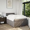 vidaXL Cama box spring con colch&oacute;n tela gris taupe 120x200 cm