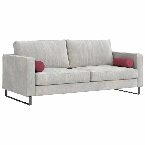 vidaXL Cojines Bolster 2 pcs Rojo vino Ø 15 x 40 cm tela