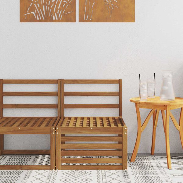 vidaXL Sof&aacute; intermedio de exterior Madera de Acacia S&oacute;lida Natural