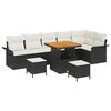 vidaXL Conjunto de sof&aacute;s de jard&iacute;n 9 uds. Negro rat&aacute;n sint&eacute;tico