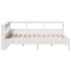 vidaXL Cama con estanter&iacute;a sin colch&oacute;n madera maciza blanca 120x190 cm