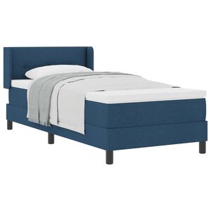 vidaXL Cama tipo Box Spring con colch&oacute;n Azul 190 x 90 cm Poli&eacute;ster
