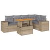 vidaXL Juego de sof&aacute;s jard&iacute;n con cojines 6 pzas rat&aacute;n sint&eacute;tico beige