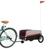 vidaXL Remolque para bicicleta hierro negro y rojo 30 kg