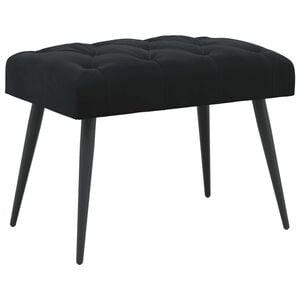vidaXL Banco con tapicer&iacute;a con botones Negro 60 x 40 x 45 cm