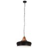 vidaXL L&aacute;mpara colgante industrial hierro negro y madera 26 cm E27