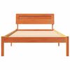 vidaXL Estructura de cama con cabecera Marr&oacute;n cera 90 x 200 cm