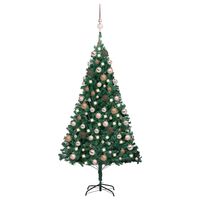 vidaXL Árbol de Navidad preiluminado con luces y bolas verde 120 cm
