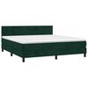 vidaXL Cama box spring colch&oacute;n y LED terciopelo verde oscuro 160x200cm
