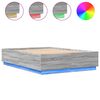 vidaXL Estructura cama con luces LED madera gris Sonoma 160x200 cm