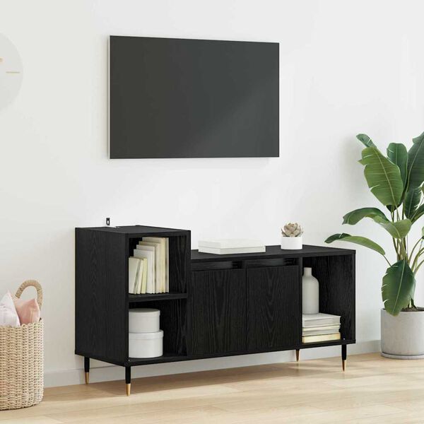 vidaXL Gabinete de TV Roble Negro 100 x 35 x 55 cm