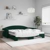 vidaXL Sof&aacute; cama nido con colch&oacute;n terciopelo verde oscuro 100x200 cm